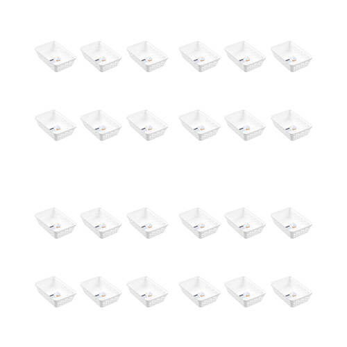 24PK Boxsweden Star Organiser Tray Versatile Rectangular 23.5x16x6.5cm White