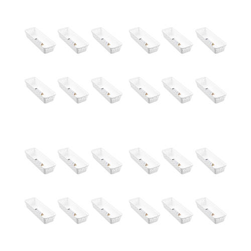 24PK Boxsweden Star Organiser Tray Versatile Sleek Rectangular 33x11x6.5cm White