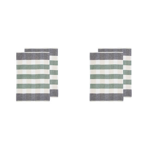 2x 2pc Ladelle Bailie Terry Charcoal Kitchen Towel Reusable Drying Cloth