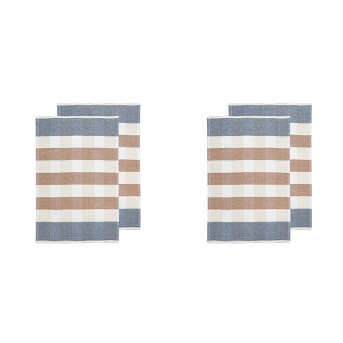 2x 2pc Ladelle Bailie Terry Terracotta Kitchen Towel Reusable Drying Cloth