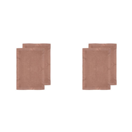 2x 2pc Ladelle Ollie Waffle Weave 100% Cotton Kitchen Towel Reusable Terracotta 