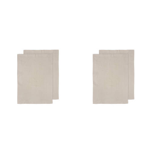 2x 2pc Ladelle Ollie Waffle Weave 100% Cotton Kitchen Towel Reusable Natural 