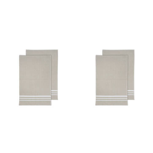2x 2pc Ladelle Terry 100% Cotton Kitchen Dish Drying Towel Set Reusable Stone