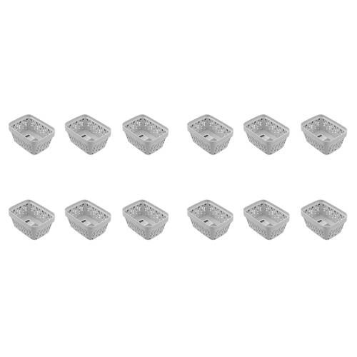 12x 2pc Boxsweden Star Organiser Tray Versatile Rect 15.5x11.5x6.5cm Grey