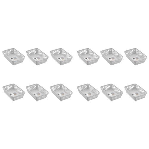12PK Boxsweden Star Organiser Tray Versatile Rectangular 23.5x16x6.5cm Grey