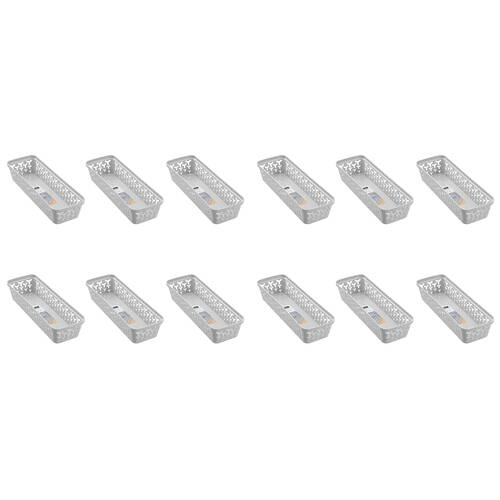 12PK Boxsweden Star Organiser Tray Versatile Sleek Rectangular 33x11x6.5cm Grey