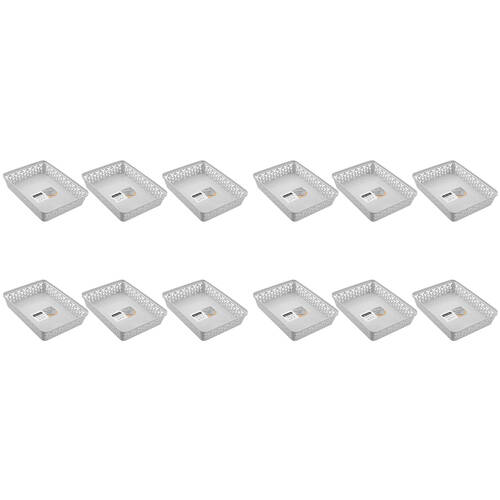 12PK Boxsweden Star Organiser Tray Versatile Sleek Rectangular 33x24x6.5cm Grey