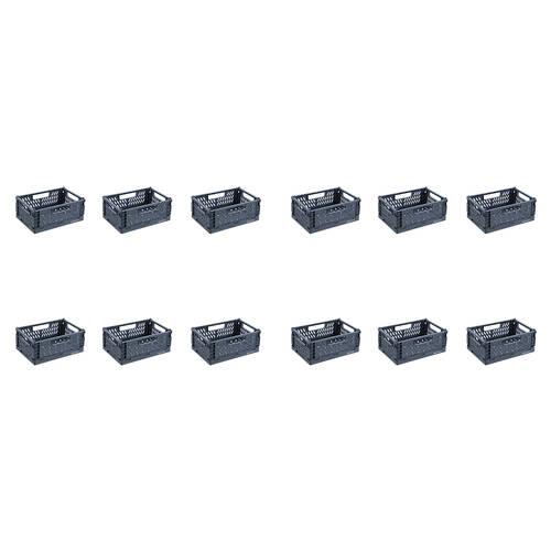12PK Boxsweden Foldaway Storage Basket Organiser 2.2L 22x15x8.5cm Assorted