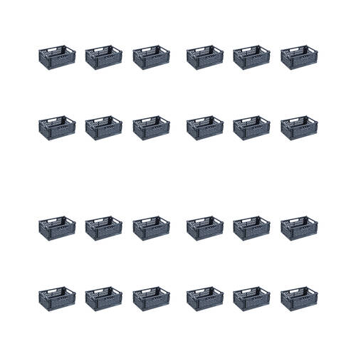 24PK Boxsweden Foldaway Storage Basket Organiser 2.2L 22x15x8.5cm Assorted