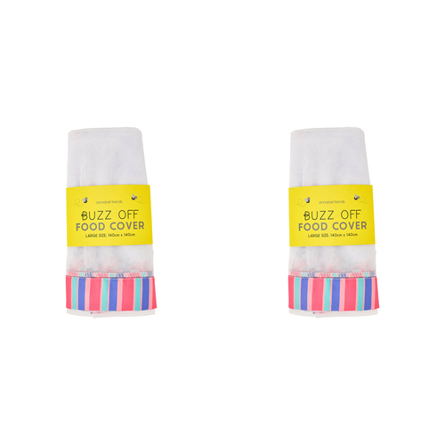 2PK Annabel Trends Buzz Off Food Cover Large 140x140cm Holiday Stripe