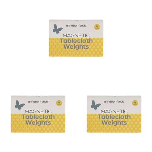 12pc Annabel Trends Magnetic Tablecloth Weights Butterfly Silver