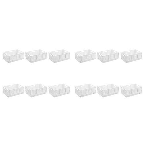 12PK Boxsweden Foldaway Storage Basket Organiser 6.3L 31x20x12cm Assorted