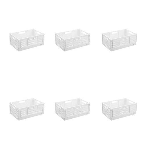 6PK Boxsweden Foldaway Storage Basket Organiser 6.3L 31x20x12cm Assorted