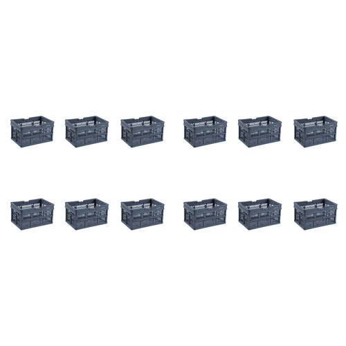 12PK Boxsweden Foldaway Carry Basket Organiser 7.5L 30x20x16.5cm Assorted
