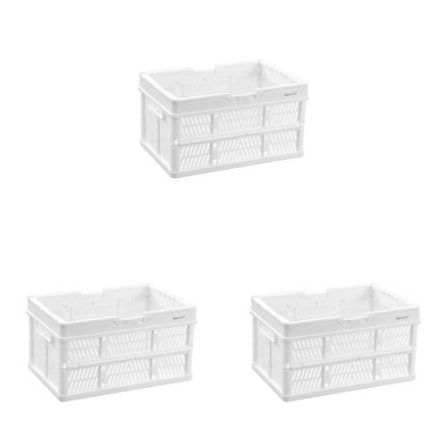 3PK Boxsweden Foldaway Carry Basket Versatile Organiser 15L 38x25x21cm Assorted