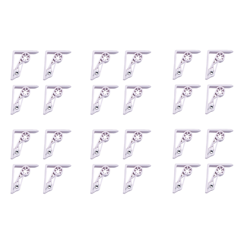 6x 4pc Appetito Spring Action Plastic Tablecloth Clips White