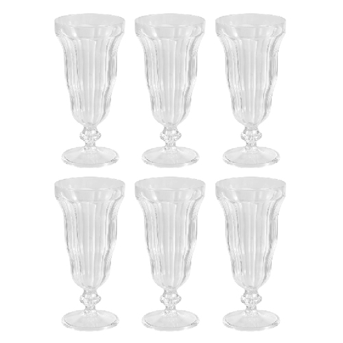 6PK Lemon & Lime 410ml Plastic Sundae Ice Cream Cup - Clear