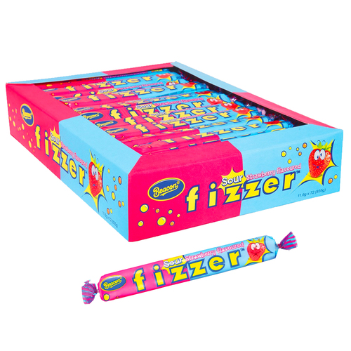72pc Beacon 11.6g Fizzer Sour Strawberry Candy/Lolly