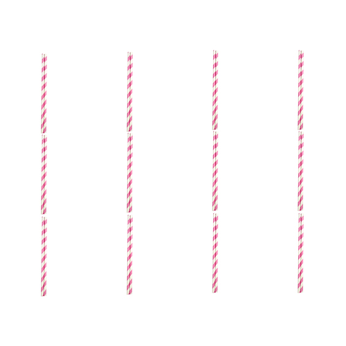 12x 50pc Appetito Disposable Paper Straws Home Kitchen - Pink Stripes