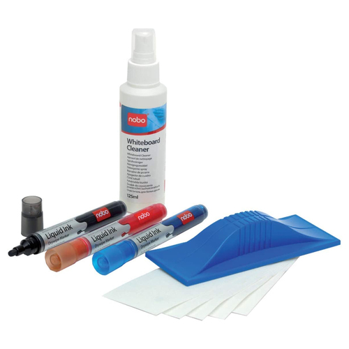 5pc Nobo Whiteboard Starter Kit w/ Cleaner Spray/Markers/Eraser