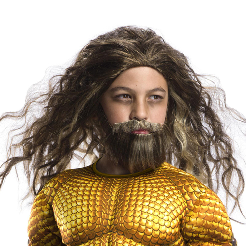 Dc Comics Aquaman Beard & Wig Set Costume Accessory - Child
