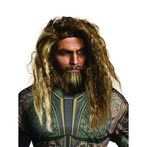 Marvel Aquaman Beard & Wig Set Adult Hero Costume Party Accessory