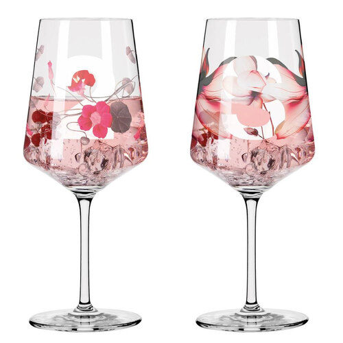 2pc Ritzenhoff SommerSonnet Aperitif Wine Glass Set By Xavier Esclusa Triassic