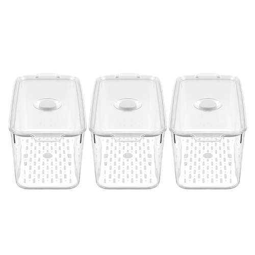 3PK Boxsweden Crystal 5.7L/33.5cm Green Saver Fresh Storer Container - Clear