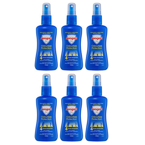 6PK Aerogard 135ml Odourless Protection Insect Repellent Pump Spray