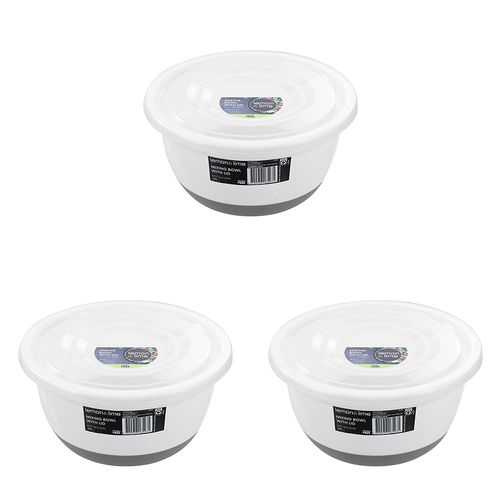 3PK Lemon & Lime Lidded 4.5L Mixing Bowl w/ Anti-Slip Base - Assorted