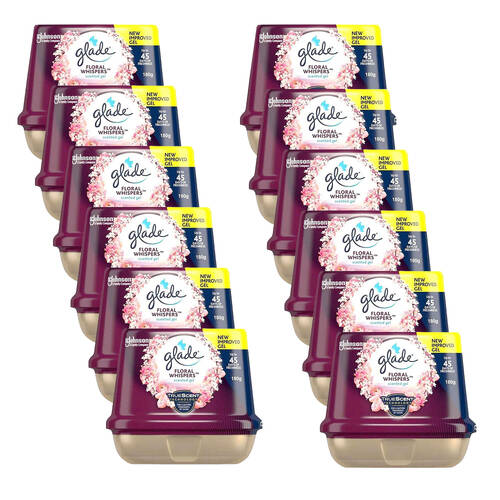12PK Glade Solid Scented Gel Air Freshener 180g - Floral Whisper