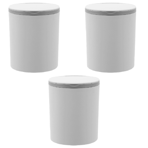 3PK Boxsweden 1.8L Tabletop Flip Lid Bin Round - Assorted