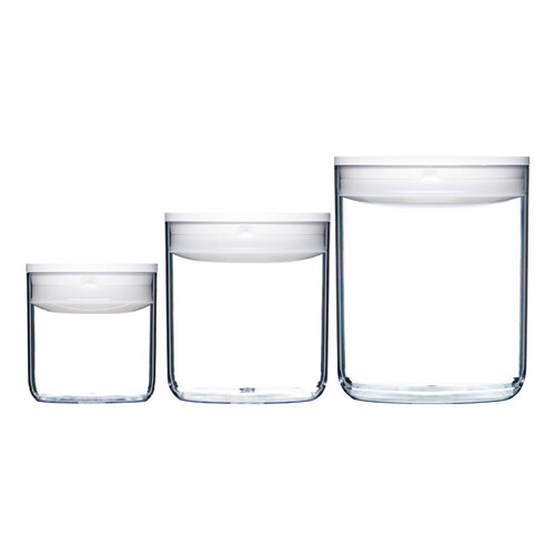 3pc ClickClack Round Pantry Set Small - White