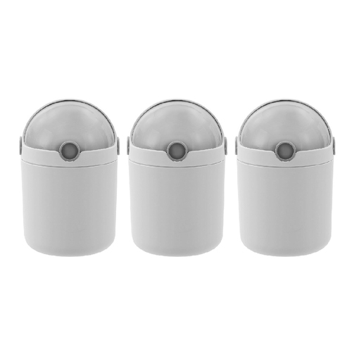 3PK Boxsweden 2L Tabletop Flip Lid Bin Round - Assorted