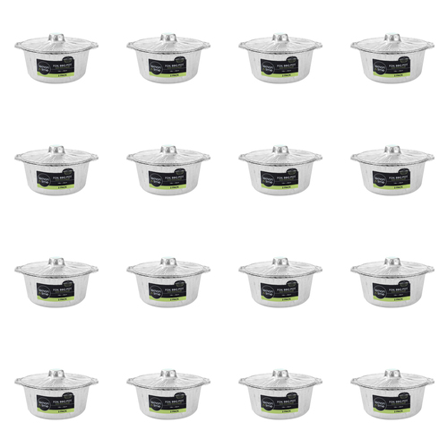 32pc Lemon & Lime 3.8L/29cm Foil BBQ Pot w/ Lid - Silver