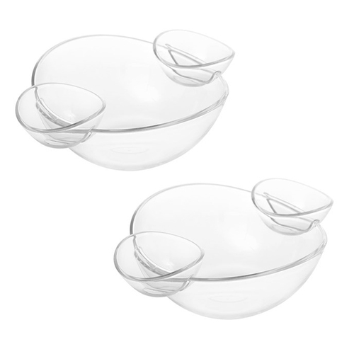 2x Lemon & Lime Crystal Dip Serving Bowl 28.5x26.5cm 