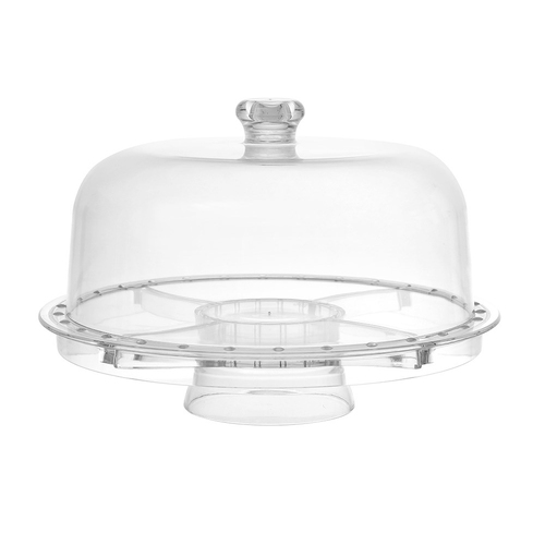 Lemon & Lime Crystal Multifunction Cake Stand With Lid 32x31cm
