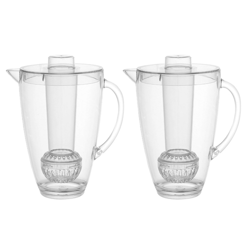 2x Lemon & Lime Crystal Pitcher w/Ice Holder/Flavour Infuser 2.8L Jug