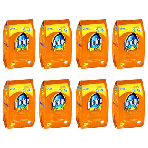 8x 20pc Pledge Grab It Electrostatic Dusting Cloths w/ Fresh Citrus Scent 29.5cm
