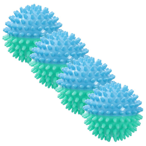 4PK Paws & Claws 8.5cm Spikey Dental Rubber Squeeze Ball Pet/Dog Toy Blue/Green