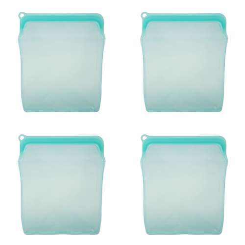 4PK Appetito Silicone Extra Large Food Storage Bag 1960ml Aqua