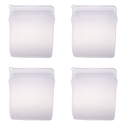 4PK Appetito Silicone Extra Large Food Storage Bag 1960ml White