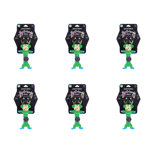 6x Paws & Claws Flexible Latex Friends Silly Animal Pet Toy Assorted