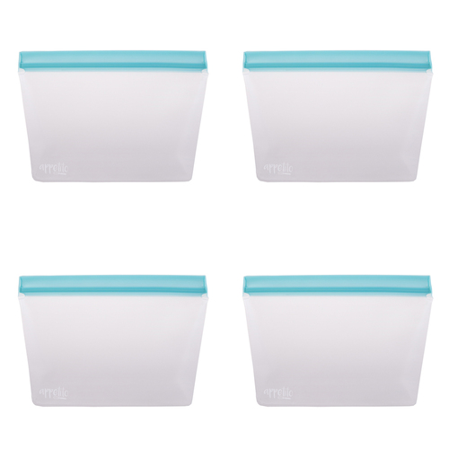 4PK Appetito Reusable Fridge/Freezer Stand-Up Bag 6 Cup/1.5L Blue