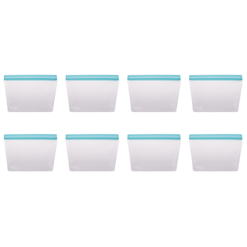 8PK Appetito Reusable Fridge/Freezer Stand-Up Bag 6 Cup/1.5L Blue