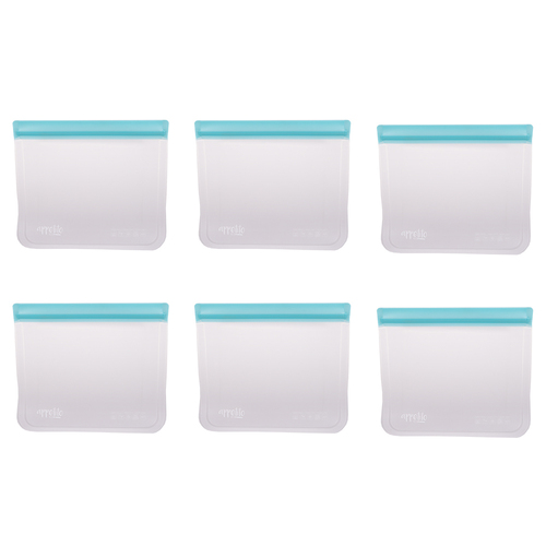 6PK Appetito Reusable Fridge/Freezer Sandwich Bag 4 Cup/1L Blue