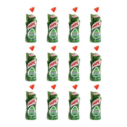 12PK Harpic Active Mountain Pine Toilet Cleaning Gel w/ Essential Oil 750ml