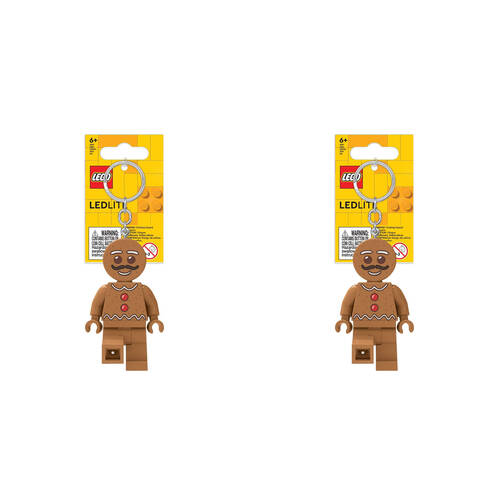 2PK Lego Minifigures Gingerbread Man Keychain Light 4.5x7.5cm - Brown 6y+