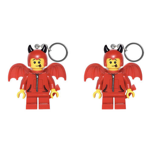2PK Lego Minifigures Cute Little Devil Keychain LED Light 3.9x4cm - Red 6y+
