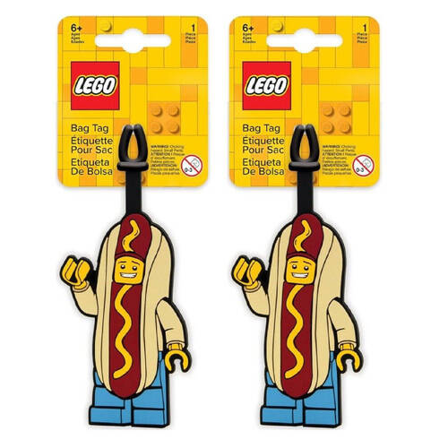2PK Lego Hot Dog Man Tag Keychain Hanging Accessory Key Ring Bag Charm 6y+